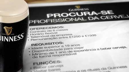 Recrutamento de Profissional de Cerveja - Guinness Portugal