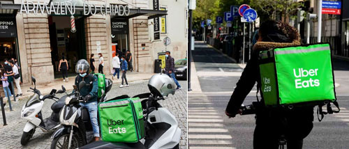 Estafeta UBER Eats Portugal de moto ou bicicleta