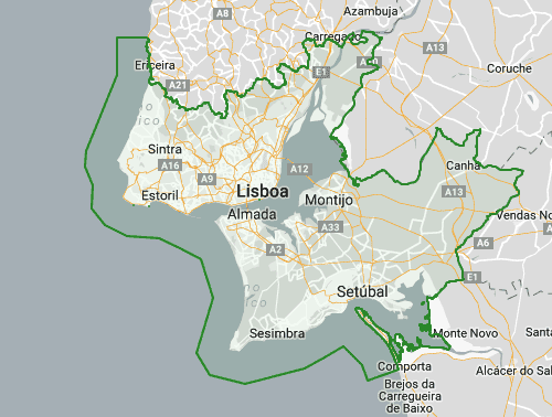 Mapa da UBER em Lisboa