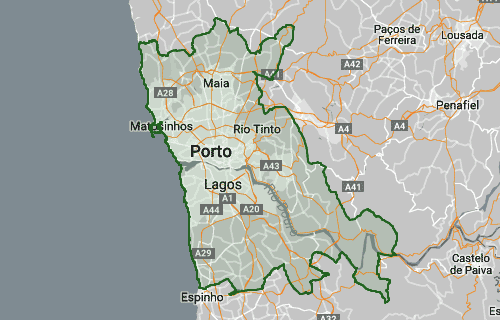 Mapa UBER no Porto
